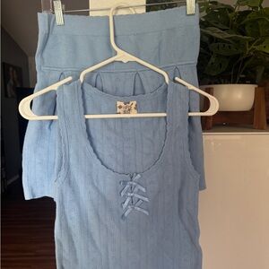 Hippie Rose Sky Blue Knit Ensemble